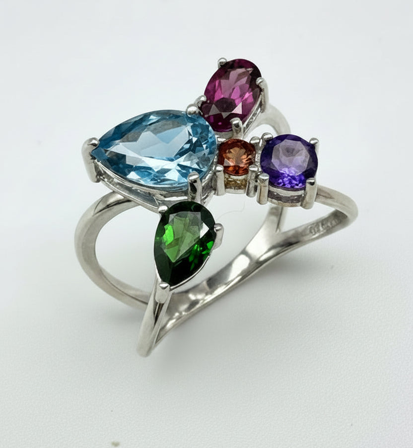 ESTATE: Sterling Multi Stone Ring