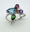 ESTATE: Sterling Multi Stone Ring