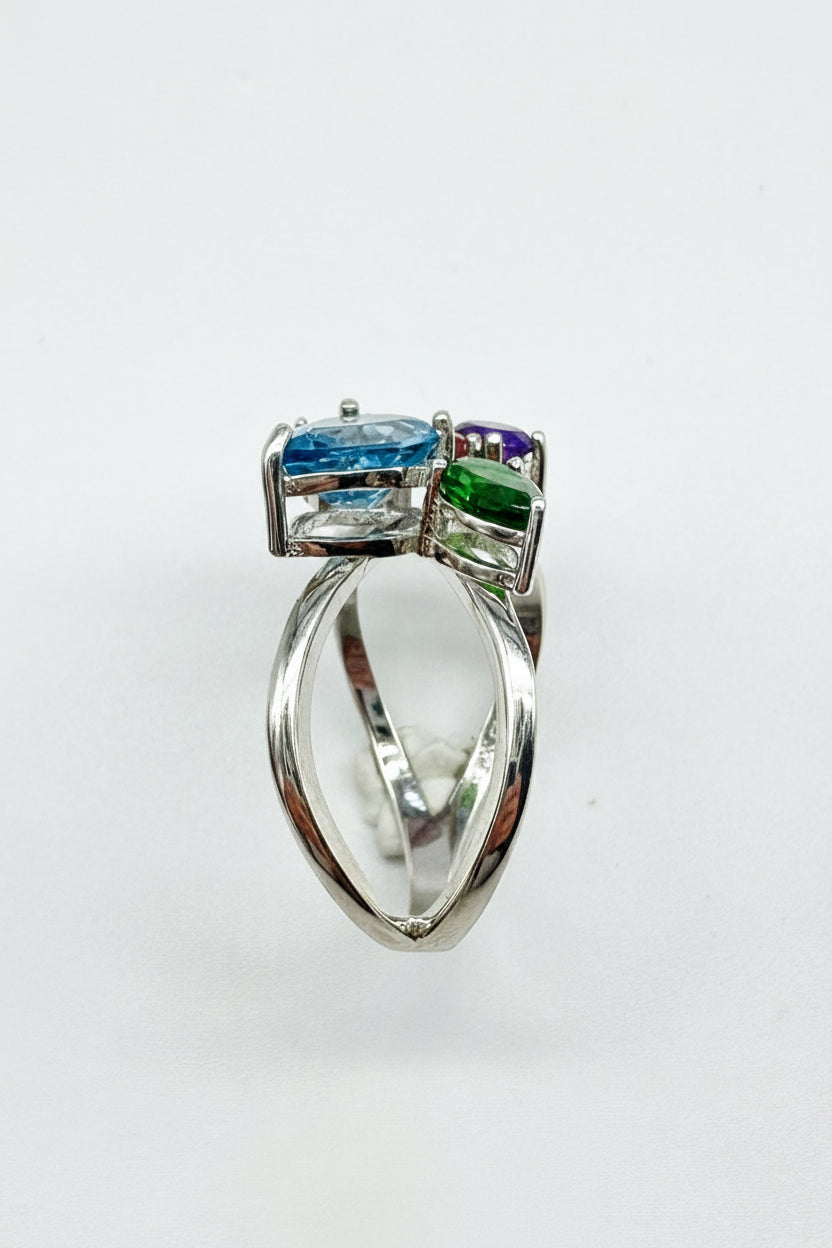 ESTATE: Sterling Multi Stone Ring