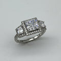 Sterling 3-Stone Princess Cut Ring