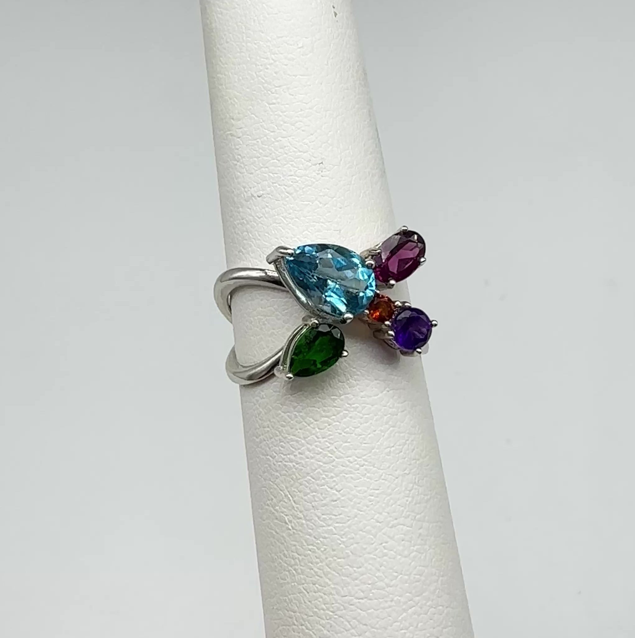ESTATE: Sterling Multi Stone Ring