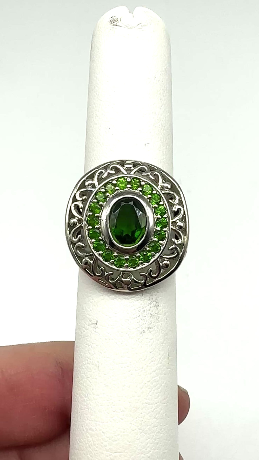 ESTATE: Sterling Chrome Diopside Ring